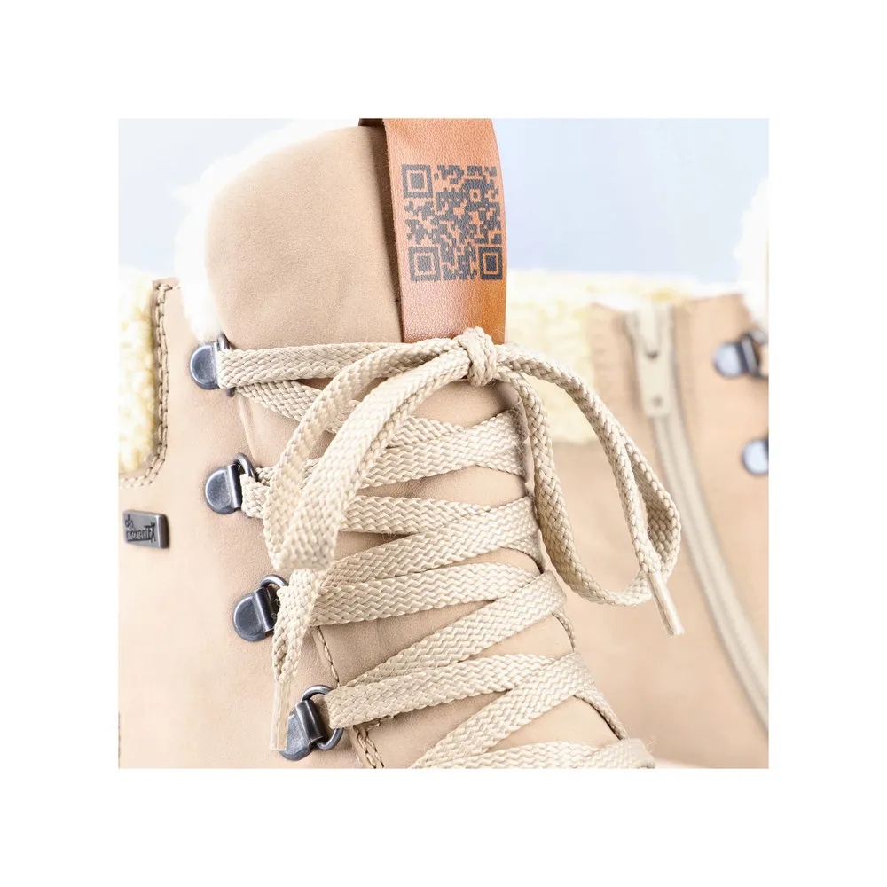 Ghete dama din piele ecologică, Rieker 48034-20, bej - imagine 8