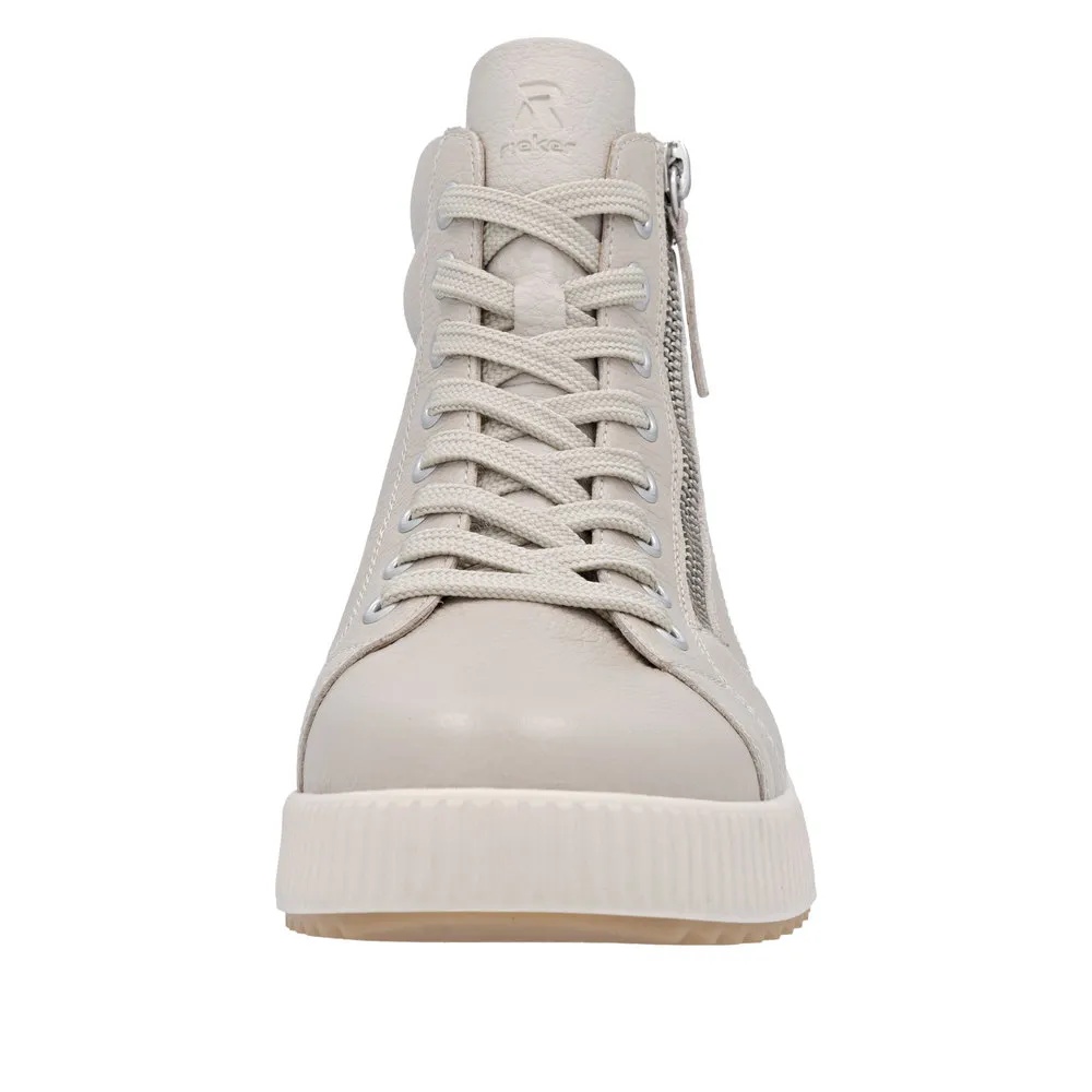 Ghete tip sneakers din piele naturala,W0164-60, bej - imagine 7