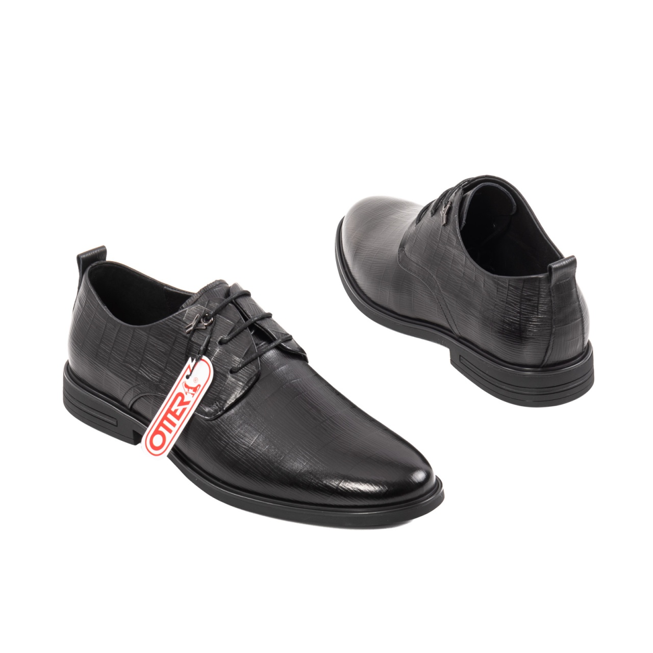 Pantofi Otter eleganti, piele naturala, E6L99399 01-N, negru - imagine 3