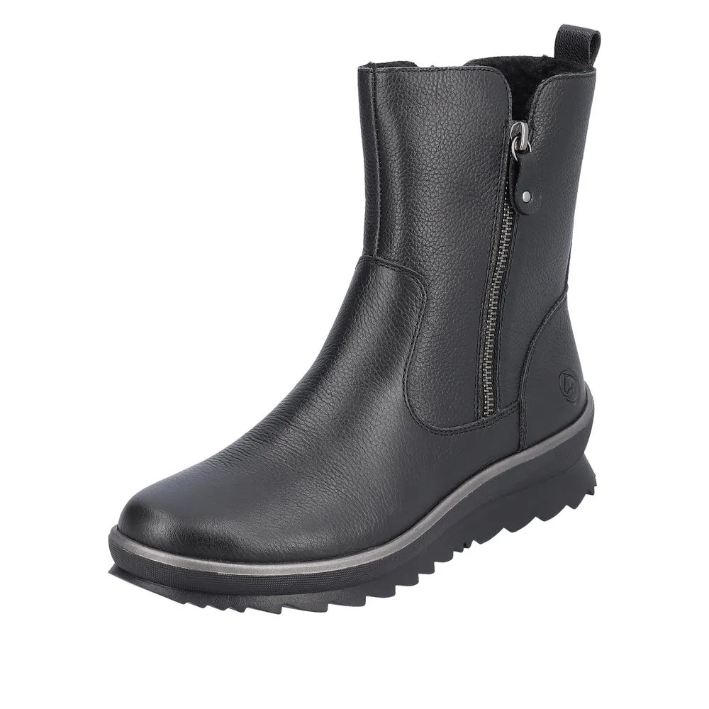 Cizmulita dama, piele naturala R8482-01, negru