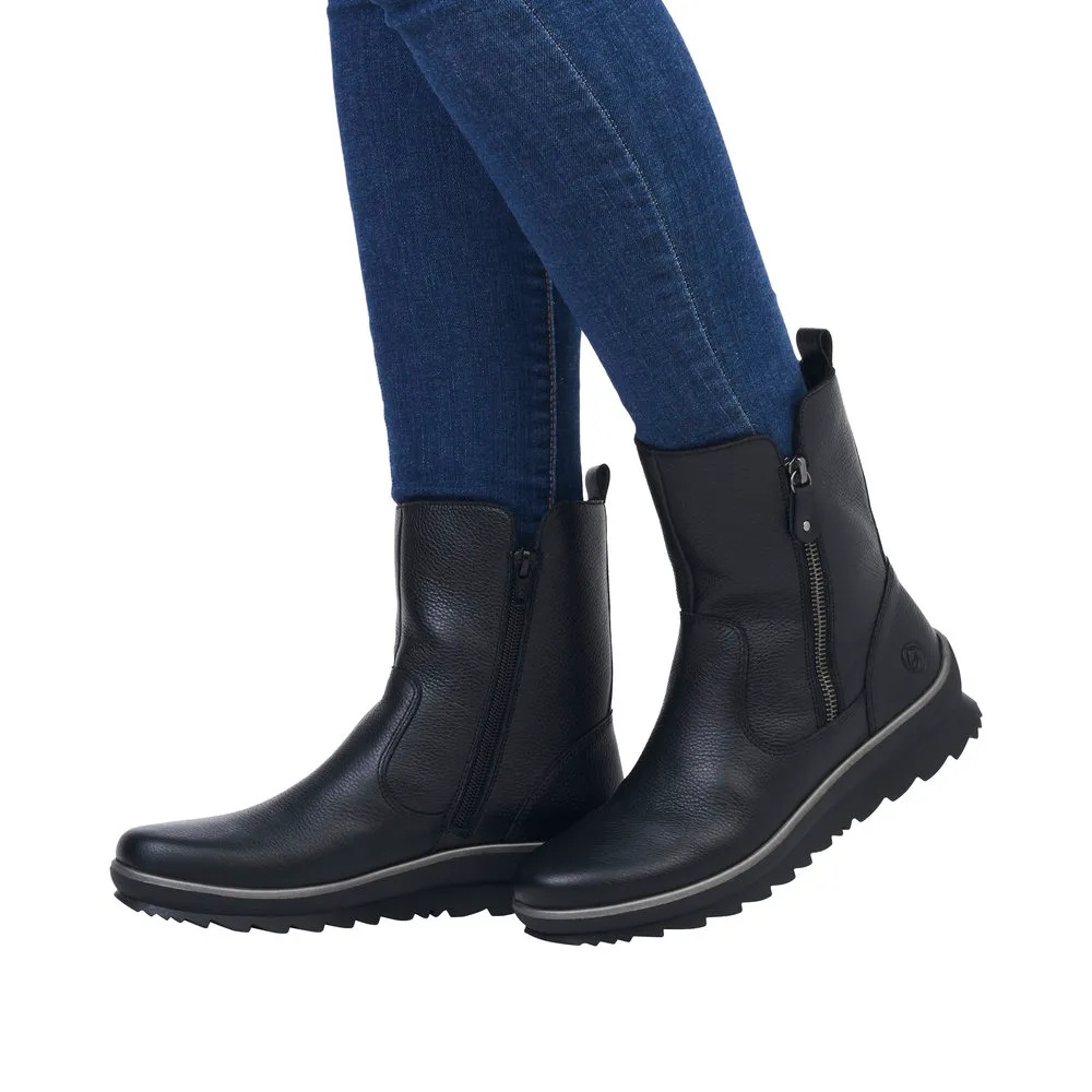 Cizmulita dama, piele naturala R8482-01, negru - imagine 10