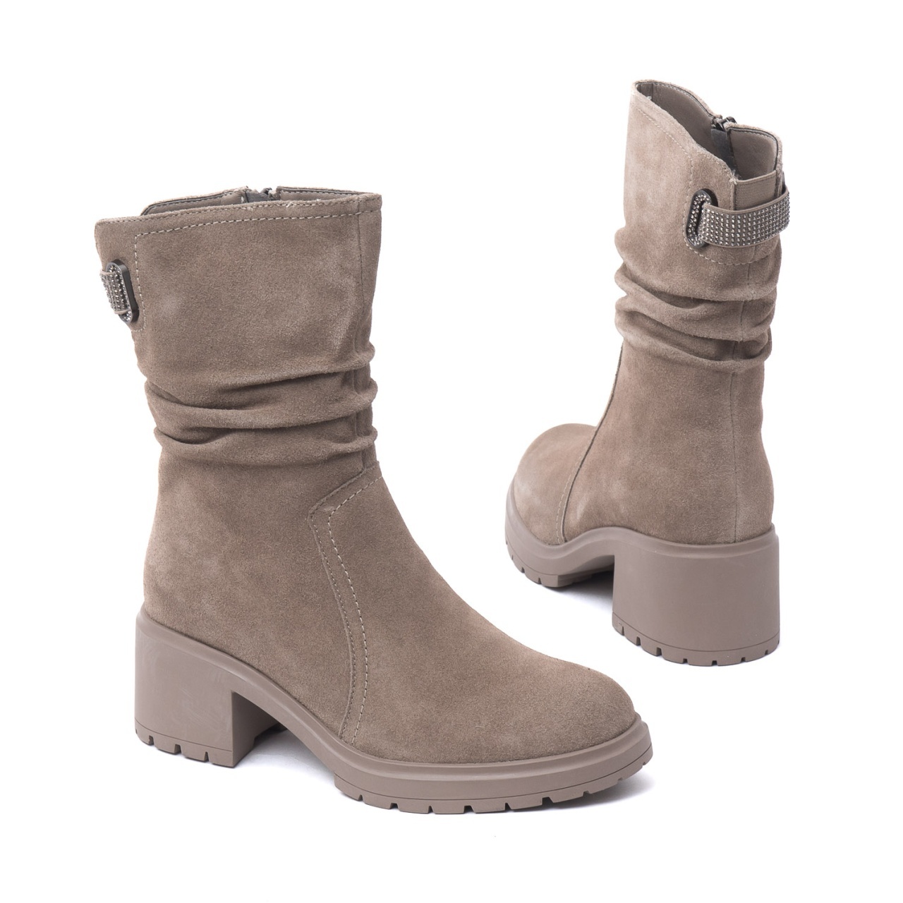 Ghete dama din piele intoarsa, Karisma, H3DL70024B 14-I, gri - imagine 3